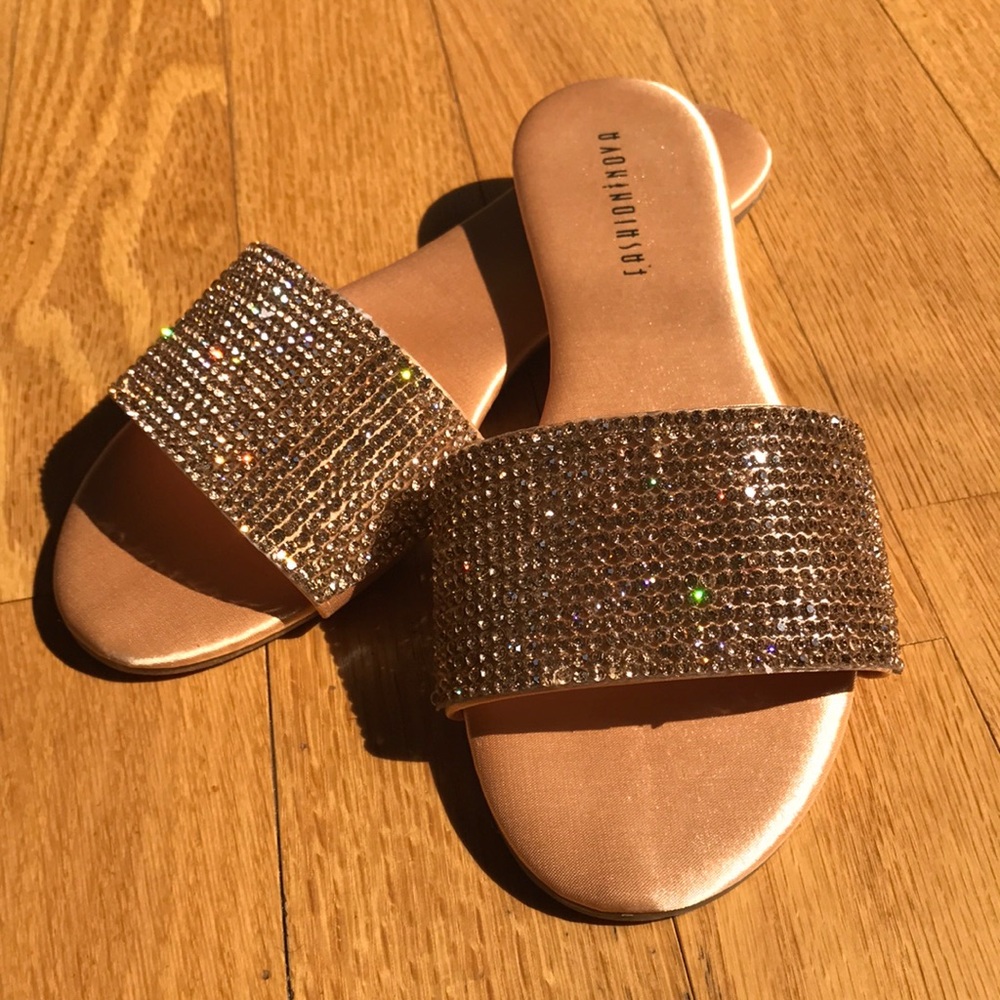 Fashion Nova rose gold sandals
